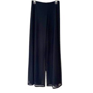 JS Collections Wide Leg Sheer Dress Pants w Side Slit